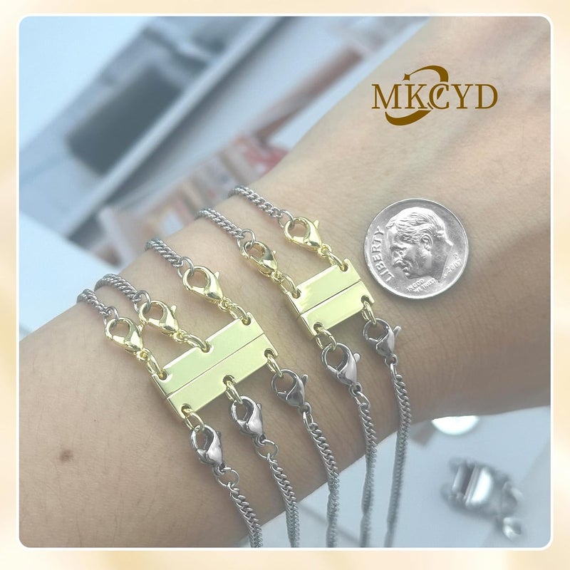 MKCYD Multi Necklace Layering Clasp Strong Magnetic Clasps, Gold and Silver Necklace Separator for Layering, Multiple Jewelry Closures for Layered Look - Image 3